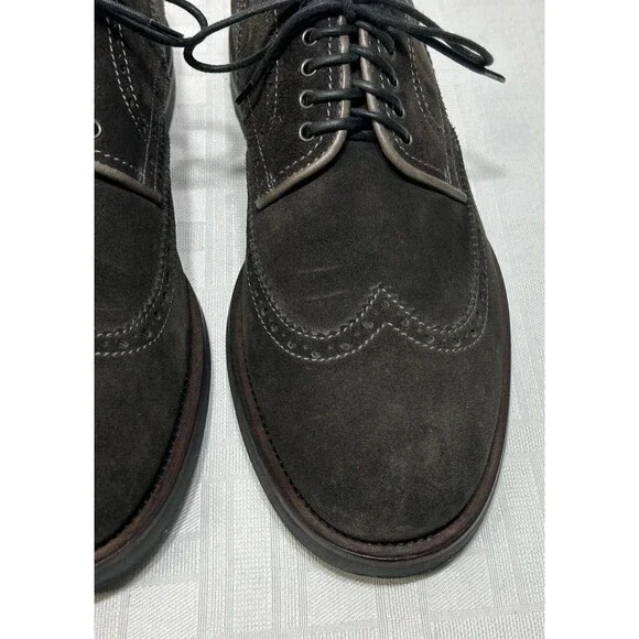 EXCELLENT! Aquatalia Italy Dark Brown Suede Leather Wingtip Shoes Men’s Size 10